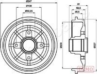 JAPANPARTS TA0609C - Diámetro exterior del tambor de freno [mm]: 273,9<br>Rebajado máx. tambor de freno [mm]: 230<br>H tamb. freno interna [mm]: 50,3<br>H tamb. freno total [mm]: 65,9<br>Número de orificios: 6<br>corona de agujeros - Ø [mm]: 108<br>Superficie: barnizado<br>Lado de montaje: Eje trasero<br>Diámetro interior de tambor de freno [mm]: 228,6<br>Diámetro de centrado [mm]: 71,1<br>