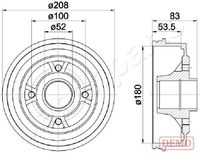 JAPANPARTS TA0709C - Tambor de freno