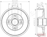 JAPANPARTS TA0710C - Tambor de freno