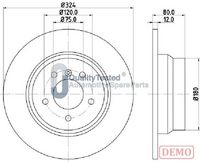 JAPANPARTS DP0138C - Tipo de disco de frenos: ventilación interna<br>Diámetro exterior [mm]: 345<br>Espesor de disco de frenos [mm]: 24,0<br>Altura [mm]: 66,1<br>Espesor mínimo [mm]: 22,4<br>Superficie: barnizado<br>Lado de montaje: Eje trasero<br>