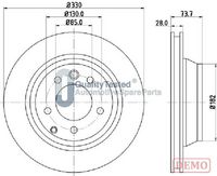 JAPANPARTS DP0918C - Lado de montaje: Eje delantero, derecha<br>Diámetro exterior [mm]: 360<br>Altura [mm]: 68,5<br>Diámetro de orificio [mm]: 85<br>Tipo de disco de frenos: ventilado<br>Espesor de disco de frenos [mm]: 36<br>Espesor mínimo [mm]: 34<br>Número de orificios: 5<br>corona de agujeros - Ø [mm]: 130<br>Superficie: revestido<br>Unidad de cantidad: Pieza<br>corona de agujeros - Ø 1 [mm]: 85<br>Superficie: barnizado<br>