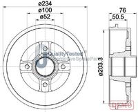 JAPANPARTS TA0704C - Lado de montaje: Eje trasero<br>Diámetro exterior del tambor de freno [mm]: 234<br>H tamb. freno total [mm]: 76<br>Diámetro interior de tambor de freno [mm]: 203<br>H tamb. freno interna [mm]: 51<br>Rebajado máx. tambor de freno [mm]: 204,5<br>Diseño/cantidad de taladros: 04/04<br>corona de agujeros - Ø [mm]: 100<br>Diámetro de centrado [mm]: 52,2<br>Diámetro de orificio para perno de rueda [mm]: 12<br>Artículo complementario / información complementaria 2: con buje de rueda<br>Artículo complementario / información complementaria 2: sin cojinete rueda<br>Artículo complementario / información complementaria 2: sin perno de sujeción de rueda<br>Peso [kg]: 5,2<br>Nº de información técnica: 62916<br>