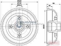 JAPANPARTS TA0407C - Dinámica de frenado / conducción: para vehículos con ABS<br>Diámetro de orificio [mm]: 39,80<br>Diámetro exterior del tambor de freno [mm]: 228<br>Rebajado máx. tambor de freno [mm]: 201<br>H tamb. freno interna [mm]: 35,2<br>H tamb. freno total [mm]: 84,3<br>Número de orificios: 4<br>corona de agujeros - Ø [mm]: 100<br>Superficie: barnizado<br>Lado de montaje: Eje trasero<br>Diámetro interior de tambor de freno [mm]: 200<br>Diámetro de centrado [mm]: 50,2<br>