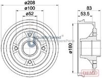 JAPANPARTS TA0709C - Tambor de freno