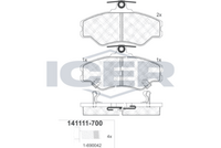 ICER 141111700 - Juego de pastillas de freno