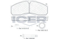 ICER 141499 - Juego de pastillas de freno