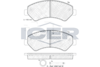 ICER 141836 - Lado de montaje: Eje trasero<br>Ancho [mm]: 136,9<br>Altura [mm]: 49<br>Espesor [mm]: 19<br>Calidad: 300<br>Tipo de eje: Rear<br>Nº de información técnica: 141804-203<br>Sistema de frenos: Bosch<br>Homologación: E9 90R-02A0111/4246<br>Contacto avisador de desgaste: con contacto avisador de desgaste<br>