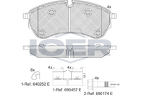 ICER 142284 - Lado de montaje: Eje delantero<br>Número de PR: 1LB<br>Ancho [mm]: 177,6<br>Altura [mm]: 70,8<br>Espesor [mm]: 20,7<br>Calidad: 300<br>Tipo de eje: Front<br>Nº de información técnica: 142283<br>Sistema de frenos: Bosch<br>Homologación: E9 90R-02A0111/5079<br>