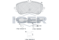 ICER 142301 - Lado de montaje: Eje trasero<br>Número de PR: 1LB<br>Ancho [mm]: 163,6<br>Altura [mm]: 67,4<br>Espesor [mm]: 20,7<br>Calidad: 300<br>Tipo de eje: Front & Rear<br>Nº de información técnica: 142284<br>Sistema de frenos: Bosch<br>Homologación: E9 90R-02A0111/5085<br>