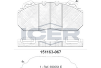 ICER 151040067 - Juego de pastillas de freno