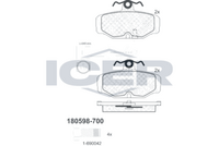 ICER 180598-700 - Juego de pastillas de freno