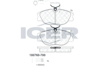 ICER 180760-700 - Juego de pastillas de freno