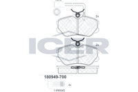 ICER 180949-700 - Juego de pastillas de freno