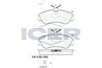 ICER 181136700 - Lado de montaje: Eje delantero<br>Frenos: para vehículos con discos freno ventilados eje delantero<br>Ancho [mm]: 129,7<br>Altura [mm]: 56<br>Espesor [mm]: 19,3<br>Contacto avisador de desgaste: no preparado para indicador de desgaste<br>Artículo complementario / información complementaria 2: con tornillos pinza freno<br>Número de WVA: 23346<br>Sistema de frenos: Lucas<br>Peso [kg]: 1,5<br>Nº de información técnica: T5131<br>