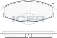 ICER 181262 - Lado de montaje: Eje delantero<br>Ancho [mm]: 126,9<br>Altura [mm]: 47,9<br>Espesor [mm]: 15,8<br>Contacto avisador de desgaste: no preparado para indicador de desgaste<br>Número de WVA: 23241<br>Sistema de frenos: Akebono<br>Peso [kg]: 1,29<br>Nº de información técnica: T3093<br>