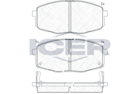 ICER 181540 - Lado de montaje: Eje trasero<br>Equipamiento de vehículo: para vehículos sin freno de estacionamiento electrónico<br>para diámetro disco de freno [mm]: 262<br>Ancho [mm]: 95,5<br>Altura [mm]: 43<br>Espesor [mm]: 15<br>Contacto avisador de desgaste: con avisador acústico de desgaste<br>Artículo complementario / información complementaria 2: con tornillos pinza freno<br>Artículo complementario/Información complementaria: con accesorios<br>Número de WVA: 25780<br>Sistema de frenos: Lucas<br>Peso [kg]: 0,88<br>Nº de información técnica: T2840<br>