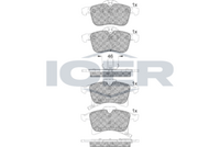 ICER 181592 - Lado de montaje: Eje delantero<br>para diámetro disco de freno [mm]: 260<br>Carga útil: no para carga útil aumentada<br>Ancho [mm]: 131,5<br>Altura [mm]: 52,5<br>Altura 2 [mm]: 55,6<br>Espesor [mm]: 17<br>Calidad: 300<br>Tipo de eje: Front<br>Nº de información técnica: 181526-701<br>Sistema de frenos: LUCAS-TRW<br>Homologación: E9 90R-01111/516<br>Contacto avisador de desgaste: con contacto avisador de desgaste<br>