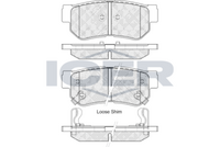 ICER 181645 - Lado de montaje: Eje delantero<br>año construcción hasta: 12/2007<br>Ancho [mm]: 149<br>Altura [mm]: 58,2<br>Espesor [mm]: 17<br>Calidad: 300<br>Tipo de eje: Front<br>Nº de información técnica: 181372<br>Sistema de frenos: Mando<br>Homologación: E9 90R-01111/535<br>Contacto avisador de desgaste: con contacto avisador de desgaste<br>