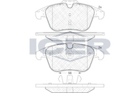 ICER 181775 - Lado de montaje: Eje trasero<br>Equipamiento de vehículo: para vehículos con freno de estacionamiento electrónico<br>Ancho [mm]: 106,7<br>Altura [mm]: 48,8<br>Espesor [mm]: 16,9<br>Contacto avisador de desgaste: no preparado para indicador de desgaste<br>Artículo complementario / información complementaria 2: con tornillos pinza freno<br>Artículo complementario/Información complementaria: con accesorios<br>Número de WVA: 24496<br>Sistema de frenos: TRW<br>Peso [kg]: 1<br>Nº de información técnica: T2641<br>