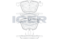 ICER 181805 - Lado de montaje: Eje trasero<br>Equipamiento de vehículo: para vehículos sin freno de estacionamiento electrónico<br>Ancho [mm]: 95,2<br>Altura [mm]: 43,2<br>Espesor [mm]: 15,8<br>Calidad: 944<br>Tipo de eje: Rear<br>Nº de información técnica: 181801<br>Sistema de frenos: LUCAS-TRW<br>Homologación: E9 90R-01110/1678<br>