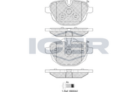 ICER 182004 - Lado de montaje: Eje delantero<br>Ancho [mm]: 154,5<br>Ancho 2 [mm]: 155,1<br>Altura [mm]: 63,4<br>Altura 2 [mm]: 63,6<br>Espesor [mm]: 20,3<br>Espesor/grosor 2 [mm]: 19,3<br>Calidad: 300<br>Tipo de eje: Front<br>Nº de información técnica: 182002<br>Sistema de frenos: ATE<br>Homologación: E9 90R-02A0111/2753<br>