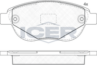 ICER 182011 - Lado de montaje: Eje trasero<br>Ancho [mm]: 87<br>Altura [mm]: 52,8<br>Espesor [mm]: 16,4<br>Calidad: 944<br>Tipo de eje: Rear<br>Nº de información técnica: 181650-703<br>Sistema de frenos: LUCAS-TRW<br>Homologación: E9 90R-01110/1056<br>