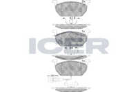 ICER 182189 - Lado de montaje: Eje trasero<br>Número de PR: 1KS<br>para diámetro disco de freno [mm]: 272<br>Tamaño de llanta [pulgada]: 15<br>Ancho [mm]: 104,1<br>Altura [mm]: 52,1<br>Espesor [mm]: 17,4<br>Calidad: 300<br>Tipo de eje: Rear<br>Nº de información técnica: 182152<br>Sistema de frenos: LUCAS-TRW<br>Homologación: E9 90R-02A0111/3778<br>