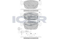 ICER 182270 - Lado de montaje: Eje trasero<br>Número de PR: 1KF<br>Número de PR: 1KJ<br>para diámetro disco de freno [mm]: 330<br>Ancho [mm]: 129,1<br>Altura [mm]: 59<br>Espesor [mm]: 17,5<br>Calidad: 300<br>Tipo de eje: Rear<br>Nº de información técnica: 182256<br>Sistema de frenos: LUCAS-TRW<br>Homologación: E9 90R-02A0111/4422<br>