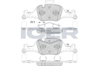 ICER 182291 - Lado de montaje: Eje delantero<br>Equipamiento de vehículo: para vehículos con paquete sport<br>para diámetro disco de freno [mm]: 348<br>Ancho [mm]: 125,9<br>Altura [mm]: 94,8<br>Espesor [mm]: 19,9<br>Calidad: 300<br>Tipo de eje: Front<br>Nº de información técnica: 182280<br>Sistema de frenos: Brembo<br>Homologación: E9 90R-02A0111/4963<br>