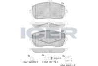 ICER 182331 - Lado de montaje: Eje trasero<br>Frenos: para vehículos con sistema de frenos deportivos<br>Ancho [mm]: 113,7<br>Altura [mm]: 54,2<br>Espesor [mm]: 17,2<br>Contacto avisador de desgaste: no preparado para indicador de desgaste<br>Artículo complementario / información complementaria 2: con tornillos pinza freno<br>Artículo complementario/Información complementaria: con accesorios<br>Número de WVA: 22987<br>Sistema de frenos: CBI<br>Peso [kg]: 1,363<br>Nº de información técnica: T2797<br>