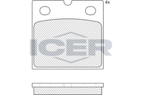 ICER 182361 - Lado de montaje: Eje trasero<br>Ancho [mm]: 55,6<br>Altura [mm]: 53,5<br>Espesor [mm]: 9<br>Contacto avisador de desgaste: excl. contacto de avisador de desgaste<br>Número de WVA: 20610<br>Sistema de frenos: Brembo<br>Peso [kg]: 0,44<br>Nº de información técnica: T2028<br>