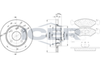 BREMBO DP24003 - Lado de montaje: Eje delantero<br>Tipo de disco de frenos: macizo<br>Espesor de disco de frenos [mm]: 10<br>Diámetro exterior [mm]: 240<br>Espesor [mm]: 18<br>Ancho [mm]: 141<br>Ancho [mm]: 45<br>Sistema de frenos: ATE<br>