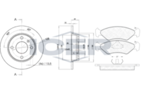 BREMBO DP24003 - Lado de montaje: Eje delantero<br>Tipo de disco de frenos: macizo<br>Espesor de disco de frenos [mm]: 10<br>Diámetro exterior [mm]: 240<br>Espesor [mm]: 18<br>Ancho [mm]: 141<br>Ancho [mm]: 45<br>Sistema de frenos: ATE<br>