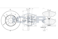 BREMBO DP23025 - Lado de montaje: Eje delantero<br>Variante de equipamiento: 35<br>año construcción desde: 09/2001<br>Carga útil [kg]: 1800<br>Sistema de frenos: Brembo<br>Tipo de disco de frenos: ventilación interna<br>Espesor de disco de frenos [mm]: 24<br>Diámetro exterior [mm]: 300<br>Espesor [mm]: 19,1<br>Ancho [mm]: 69,3<br>Ancho [mm]: 165<br>Sistema de frenos: BREMBO<br>