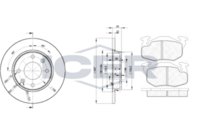 BREMBO DP61008 - Lado de montaje: Eje delantero<br>Llanta, nº de taladros: 4<br>Sistema de frenos: Bendix<br>Tipo de disco de frenos: macizo<br>Espesor de disco de frenos [mm]: 10<br>Diámetro exterior [mm]: 247<br>Espesor [mm]: 18<br>Ancho [mm]: 105<br>Ancho [mm]: 55<br>Sistema de frenos: BENDIX<br>