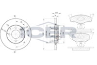 ICER 311305303 - Lado de montaje: Eje delantero<br>para diámetro disco de freno [mm]: 239<br>Tipo de disco de frenos: ventilación interna<br>Espesor de disco de frenos [mm]: 18<br>Diámetro exterior [mm]: 239<br>