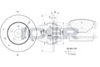 ICER 313806767 - Lado de montaje: Eje trasero<br>año construcción hasta: 08/2004<br>Sistema de frenos: Bosch<br>Tipo de disco de frenos: macizo<br>Espesor de disco de frenos [mm]: 12<br>Diámetro exterior [mm]: 280<br>Espesor [mm]: 16,8<br>Ancho [mm]: 117<br>Ancho [mm]: 49,7<br>Sistema de frenos: BOSCH<br>