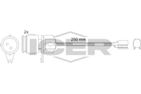 BREMSI WI0574 - Lado de montaje: Eje delantero, izquierda<br>Lado de montaje: Eje delantero, derecha<br>Dinámica de frenado / conducción: para vehículos con ABS<br>Tipo de freno: Discos<br>Longitud [mm]: 250<br>Peso [kg]: 0,02<br>Número de indicadores de desgaste [por eje]: 2<br>