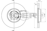 HELLA PAGID 8DD355125351 - Lado de montaje: Eje trasero<br>Tipo de disco de frenos: macizo<br>Diámetro exterior [mm]: 280<br>Espesor de disco de frenos [mm]: 10<br>Altura [mm]: 50,5<br>Espesor mínimo [mm]: 8,4<br>Superficie: revestido<br>Diámetro interior [mm]: 155,3<br>corona de agujeros - Ø [mm]: 112<br>Diámetro de centrado [mm]: 67<br>Diseño/cantidad de taladros: 05/06<br>Diámetro de orificio para perno de rueda [mm]: 16,6<br>Artículo complementario / información complementaria 2: sin buje de rueda<br>Artículo complementario / información complementaria 2: sin cojinete rueda<br>Artículo complementario / información complementaria 2: sin perno de sujeción de rueda<br>Peso [kg]: 4,1<br>Nº de información técnica: 55746PRO<br>