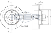 HELLA PAGID 8DD355102231 - Lado de montaje: Eje delantero<br>Dinámica de frenado / conducción: para vehículos sin ABS<br>Tipo de disco de frenos: macizo<br>Diámetro exterior [mm]: 239<br>Espesor de disco de frenos [mm]: 10<br>Altura [mm]: 43<br>Espesor mínimo [mm]: 8<br>Diámetro interior [mm]: 136<br>corona de agujeros - Ø [mm]: 108<br>Diámetro de centrado [mm]: 63,5<br>Diseño/cantidad de taladros: 04/05<br>Diámetro de orificio para perno de rueda [mm]: 13,5<br>Artículo complementario / información complementaria 2: sin buje de rueda<br>Artículo complementario / información complementaria 2: sin cojinete rueda<br>Artículo complementario / información complementaria 2: sin perno de sujeción de rueda<br>Peso [kg]: 3,2<br>Nº de información técnica: 51012<br>