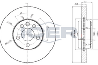 HELLA PAGID 8DD355108081 - Lado de montaje: Eje trasero<br>Tipo de disco de frenos: macizo<br>Diámetro exterior [mm]: 268<br>Espesor de disco de frenos [mm]: 9,9<br>Altura [mm]: 45,5<br>Espesor mínimo [mm]: 8<br>Superficie: revestido<br>Diámetro interior [mm]: 155<br>corona de agujeros - Ø [mm]: 112<br>Diámetro de centrado [mm]: 68,2<br>Diseño/cantidad de taladros: 05/06<br>Diámetro de orificio para perno de rueda [mm]: 17<br>Artículo complementario / información complementaria 2: sin buje de rueda<br>Artículo complementario / información complementaria 2: sin cojinete rueda<br>Artículo complementario / información complementaria 2: sin perno de sujeción de rueda<br>Peso [kg]: 4,2<br>Nº de información técnica: 53964PRO<br>