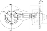 HELLA PAGID 8DD355119461 - Espesor de disco de frenos [mm]: 22<br>Llanta, nº de taladros: 4<br>Cantidad de agujeros de fijación: 2<br>Espesor [mm]: 43,8<br>Diámetro exterior [mm]: 258<br>corona de agujeros - Ø [mm]: 100<br>Superficie: revestido<br>Tipo de disco de frenos: ventilación interna<br>Lado de montaje: Eje delantero<br>Espesor mínimo [mm]: 19,8<br>Diámetro de centrado [mm]: 61<br>Peso [kg]: 5,5<br>para OE N°: 77 01 210 081 SK<br>