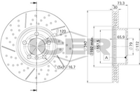 HELLA PAGID 8DD355120841 - Lado de montaje: Eje delantero<br>Suspensión: para vehículos con técnica M<br>Frenos: para vehículos con frenos alto rendimiento<br>Color pinza freno: azul<br>Tipo de disco de frenos: disco de freno de dos piezas<br>Tipo de disco de frenos: avellanado<br>Tipo de disco de frenos: ventilación interna<br>Tipo de disco de frenos: ranurado<br>Diámetro exterior [mm]: 340<br>Espesor de disco de frenos [mm]: 30<br>Altura [mm]: 73,2<br>Espesor mínimo [mm]: 28,4<br>Procesamiento: altamente carbonizado<br>Superficie: revestido<br>Diámetro interior [mm]: 153,7<br>corona de agujeros - Ø [mm]: 120<br>Diámetro de centrado [mm]: 79<br>Diseño/cantidad de taladros: 05/06<br>Diámetro de orificio para perno de rueda [mm]: 16,5<br>Artículo complementario / información complementaria 2: sin buje de rueda<br>Artículo complementario / información complementaria 2: sin cojinete rueda<br>Artículo complementario / información complementaria 2: sin perno de sujeción de rueda<br>Artículo complementario / información complementaria 2: con tornillos<br>cantidad de tornillos: 1<br>Peso [kg]: 10,1<br>Nº de información técnica: 65145PRO_HC<br>