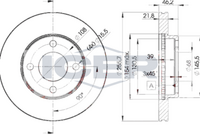 HELLA PAGID 8DD355100601 - Lado de montaje: Eje delantero<br>Tipo de disco de frenos: ventilación interna<br>Diámetro exterior [mm]: 256<br>Espesor de disco de frenos [mm]: 22<br>Altura [mm]: 46,4<br>Espesor mínimo [mm]: 20<br>Diámetro interior [mm]: 131,5<br>corona de agujeros - Ø [mm]: 108<br>Diámetro de centrado [mm]: 68<br>Diseño/cantidad de taladros: 04/04<br>Diámetro de orificio para perno de rueda [mm]: 15,3<br>Artículo complementario / información complementaria 2: sin buje de rueda<br>Artículo complementario / información complementaria 2: sin cojinete rueda<br>Artículo complementario / información complementaria 2: sin perno de sujeción de rueda<br>Peso [kg]: 4,9<br>Nº de información técnica: 53933<br>