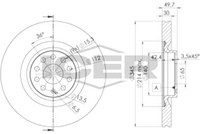 HELLA PAGID 8DD355116971 - Lado de montaje: Eje trasero<br>Número de PR: 1KZ<br>Tipo de disco de frenos: macizo<br>Diámetro exterior [mm]: 282<br>Espesor de disco de frenos [mm]: 12<br>Altura [mm]: 48,3<br>Espesor mínimo [mm]: 10<br>Superficie: revestido<br>Diámetro interior [mm]: 140<br>corona de agujeros - Ø [mm]: 112<br>Diámetro de centrado [mm]: 65<br>Diseño/cantidad de taladros: 05/10<br>Diámetro de orificio para perno de rueda [mm]: 15,3<br>Artículo complementario / información complementaria 2: sin buje de rueda<br>Artículo complementario / información complementaria 2: sin cojinete rueda<br>Artículo complementario / información complementaria 2: sin perno de sujeción de rueda<br>Peso [kg]: 4,7<br>Nº de información técnica: 54408PRO<br>