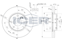 HELLA PAGID 8DD355118111 - Lado de montaje: Eje delantero<br>año construcción desde: 06/2003<br>Tipo de disco de frenos: ventilación interna<br>Diámetro exterior [mm]: 280<br>Espesor de disco de frenos [mm]: 26<br>Altura [mm]: 47,3<br>Espesor mínimo [mm]: 24,4<br>Diámetro interior [mm]: 141,5<br>corona de agujeros - Ø [mm]: 114,3<br>Diámetro de centrado [mm]: 69<br>Diseño/cantidad de taladros: 04/06<br>Diámetro de orificio para perno de rueda [mm]: 12,6<br>Artículo complementario / información complementaria 2: sin buje de rueda<br>Artículo complementario / información complementaria 2: sin cojinete rueda<br>Artículo complementario / información complementaria 2: sin perno de sujeción de rueda<br>Peso [kg]: 6,9<br>Nº de información técnica: 54366<br>