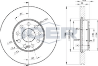 HELLA PAGID 8DD355116971 - Lado de montaje: Eje delantero<br>Número de PR: 1ZE<br>Tipo de disco de frenos: ventilación interna<br>Diámetro exterior [mm]: 288<br>Espesor de disco de frenos [mm]: 24,9<br>Altura [mm]: 49,7<br>Espesor mínimo [mm]: 22<br>Superficie: revestido<br>Diámetro interior [mm]: 144<br>corona de agujeros - Ø [mm]: 112<br>Diámetro de centrado [mm]: 65<br>Diseño/cantidad de taladros: 05/10<br>Diámetro de orificio para perno de rueda [mm]: 15,3<br>Artículo complementario / información complementaria 2: sin buje de rueda<br>Artículo complementario / información complementaria 2: sin cojinete rueda<br>Artículo complementario / información complementaria 2: sin perno de sujeción de rueda<br>Peso [kg]: 7,3<br>Nº de información técnica: 54208PRO<br>