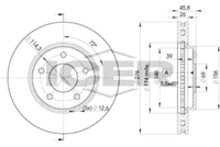 HELLA PAGID 8DD355120561 - Lado de montaje: Eje delantero<br>Tipo de disco de frenos: ventilación interna<br>Diámetro exterior [mm]: 276<br>Espesor de disco de frenos [mm]: 26<br>Altura [mm]: 45,6<br>Espesor mínimo [mm]: 24,4<br>Superficie: revestido<br>Diámetro interior [mm]: 145,9<br>corona de agujeros - Ø [mm]: 114,3<br>Diámetro de centrado [mm]: 69<br>Diseño/cantidad de taladros: 05/05<br>Diámetro de orificio para perno de rueda [mm]: 13<br>Artículo complementario / información complementaria 2: sin buje de rueda<br>Artículo complementario / información complementaria 2: sin cojinete rueda<br>Artículo complementario / información complementaria 2: sin perno de sujeción de rueda<br>Peso [kg]: 5,7<br>Nº de información técnica: 54974PRO<br>