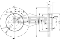 HELLA PAGID 8DD355126531 - Lado de montaje: Eje delantero<br>año construcción desde: 05/1998<br>Tipo de disco de frenos: ventilación interna<br>Diámetro exterior [mm]: 238<br>Espesor de disco de frenos [mm]: 20,1<br>Altura [mm]: 41,2<br>Espesor mínimo [mm]: 17,7<br>Superficie: revestido<br>Diámetro interior [mm]: 131,5<br>corona de agujeros - Ø [mm]: 100<br>Diámetro de centrado [mm]: 61<br>Diseño/cantidad de taladros: 04/06<br>Diámetro de orificio para perno de rueda [mm]: 12,7<br>Artículo complementario / información complementaria 2: sin buje de rueda<br>Artículo complementario / información complementaria 2: sin cojinete rueda<br>Artículo complementario / información complementaria 2: sin perno de sujeción de rueda<br>Peso [kg]: 3,9<br>Nº de información técnica: 52820PRO<br>