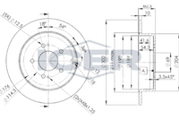 HELLA PAGID 8DD355118801 - Lado de montaje: Eje delantero<br>Tipo de disco de frenos: ventilación interna<br>Diámetro exterior [mm]: 290<br>Espesor de disco de frenos [mm]: 26<br>Altura [mm]: 46<br>Espesor mínimo [mm]: 24,4<br>Superficie: revestido<br>Diámetro interior [mm]: 145<br>corona de agujeros - Ø [mm]: 114,3<br>Diámetro de centrado [mm]: 69<br>Diseño/cantidad de taladros: 05/07<br>Diámetro de orificio para perno de rueda [mm]: 12,7<br>Artículo complementario / información complementaria 2: sin buje de rueda<br>Artículo complementario / información complementaria 2: sin cojinete rueda<br>Artículo complementario / información complementaria 2: sin perno de sujeción de rueda<br>Peso [kg]: 7<br>Nº de información técnica: 54483PRO<br>